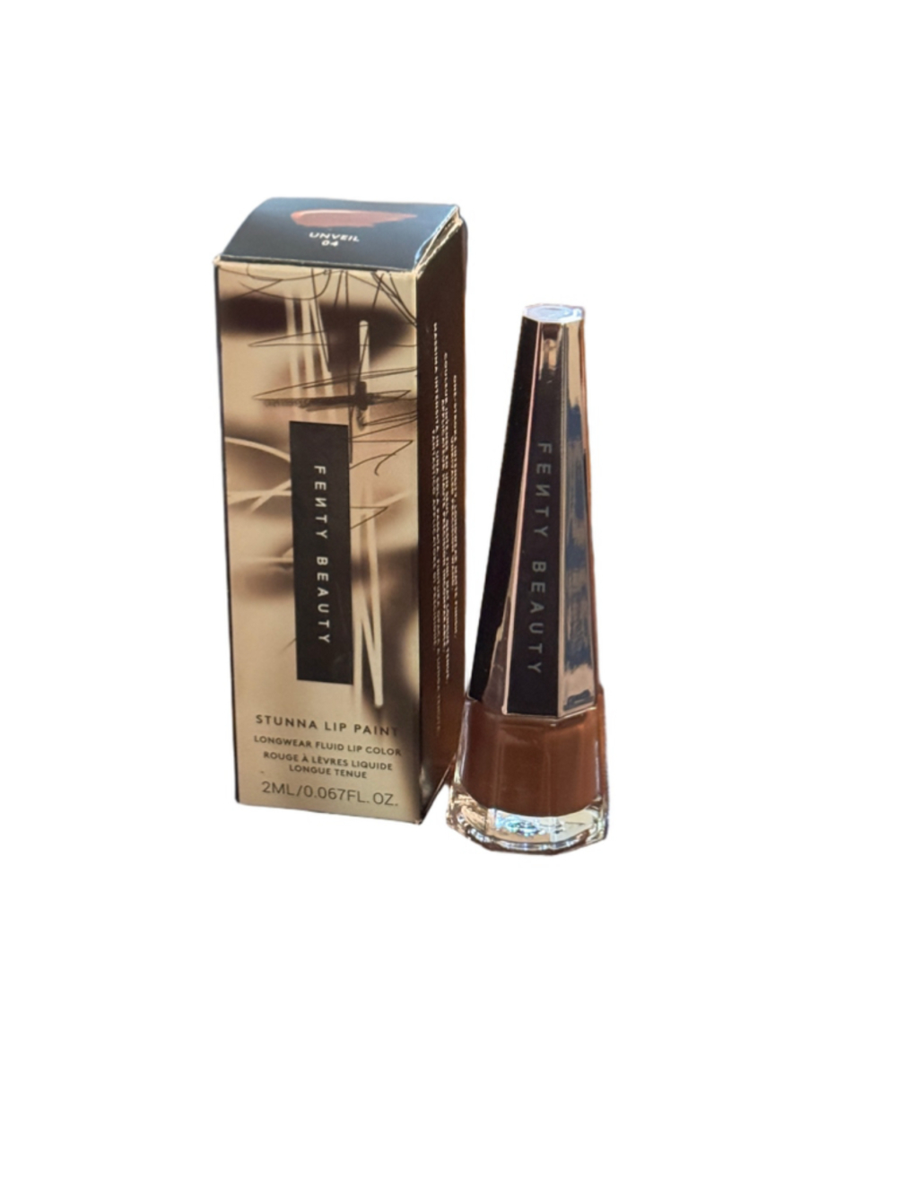 New Fenty Beauty Stunna Lip Paint Unveil 04 Brown mini sized